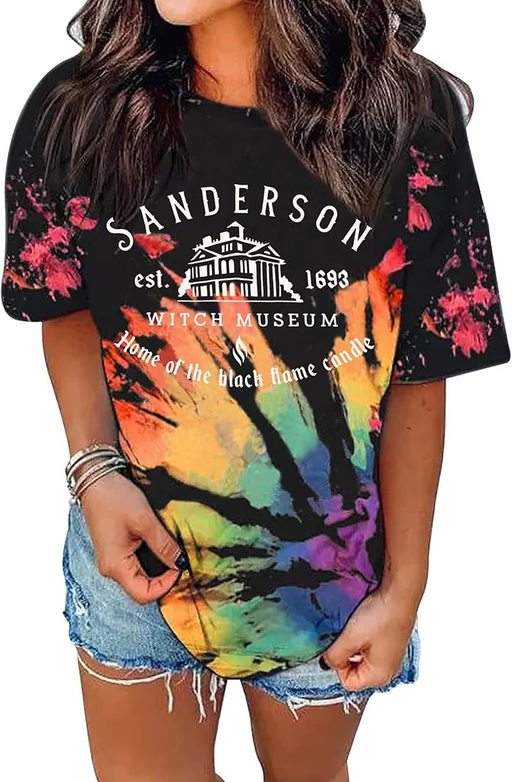 Halloween T Shirt Women Sanderson Letter Print Graphic T-Shirt Hocus Pocus Tees Tops | Amazon (US)