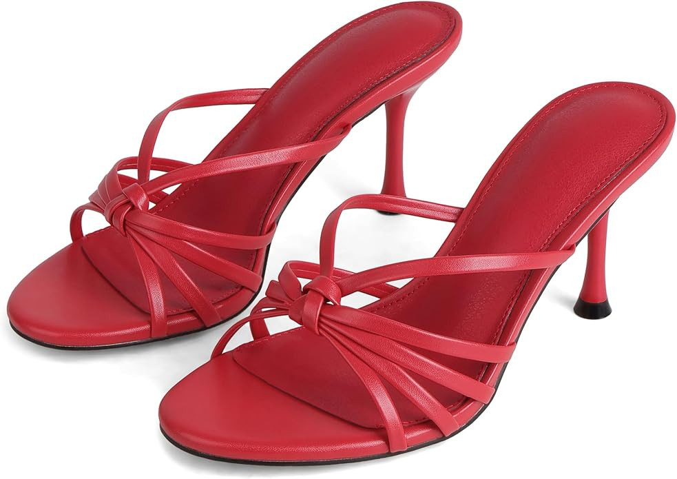 Celbreez Strappy Kitten Heels for Women Heeled Sandals Summer Shoes | 3.15 Inches Stiletto Heels,... | Amazon (US)