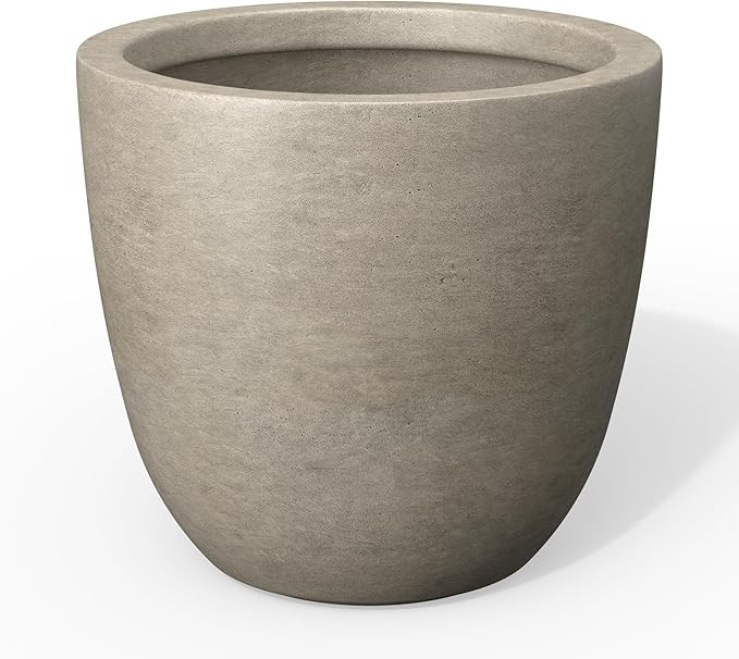 Kante 10 Inch Dia Round Concrete Planter, Indoor Outdoor Large Plant Pot with Drainage Hole and R... | Amazon (US)