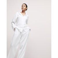 M&S Collection Pure Cotton Revere Pyjama Set - 8 - White, White | Marks & Spencer (UK)