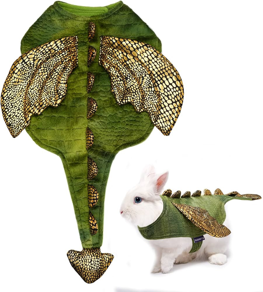 cyeollo Small Animal Bunny Costume Dinosaur Cosplay Halloween Pet Outfits for Rabbit Small Tiny P... | Amazon (US)