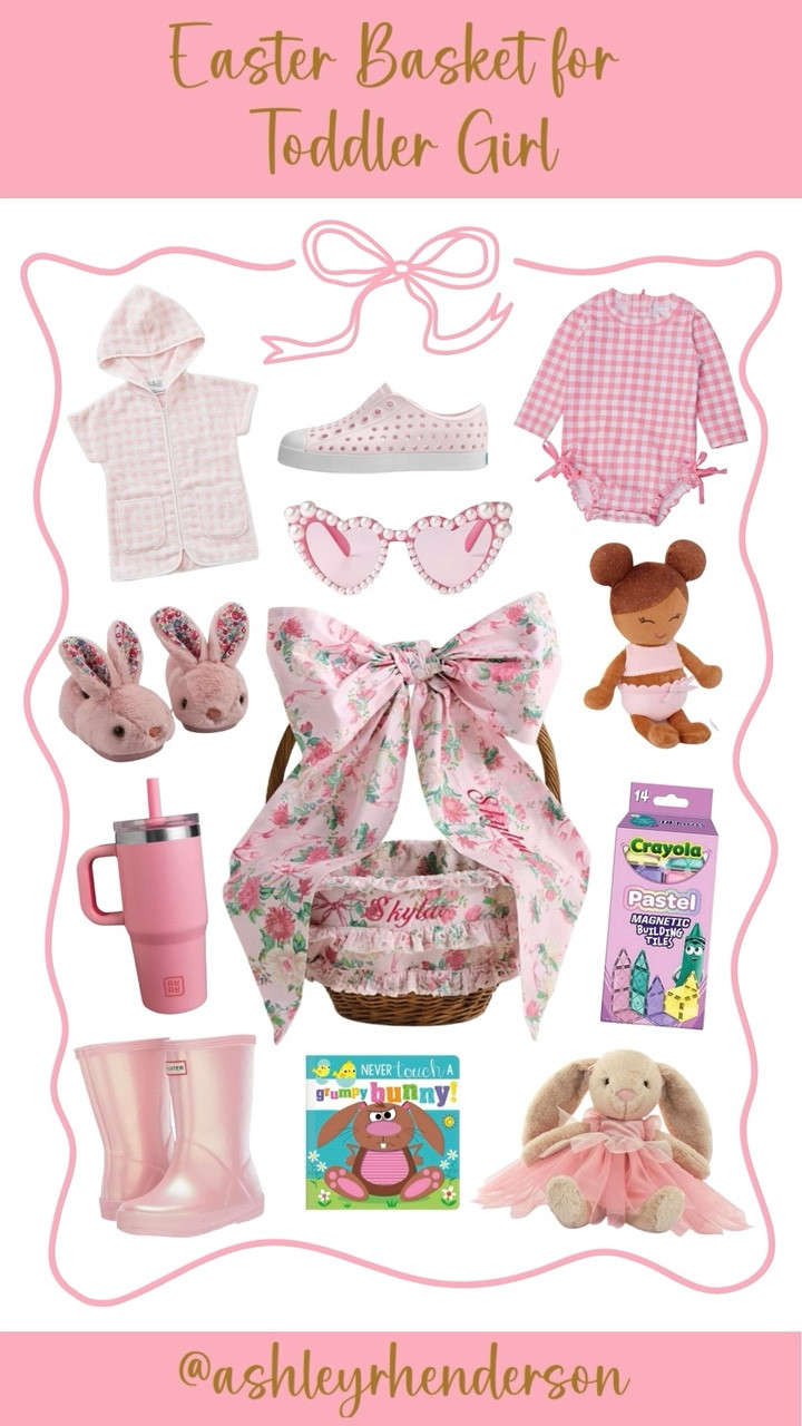 EASTER BASKET FOR TODDLER GIRL | I LOVE making themed baskets and I can’t wait to give these to my girls! Some of our favorites + some things I grabbed for Harper! The bath tub baby dolls are a major HIT and we love this small set of magnetic tiles for on the go. I try to include a mix of practical and fun things so I’ve included some summer essentials (like swimsuits, coverups, water safe shoes, and sunglasses). Of course, you can never go wrong with a mini-Stanley moment, activity books, or other fun books! 

#LTKBaby #LTKKids #LTKFindsUnder50