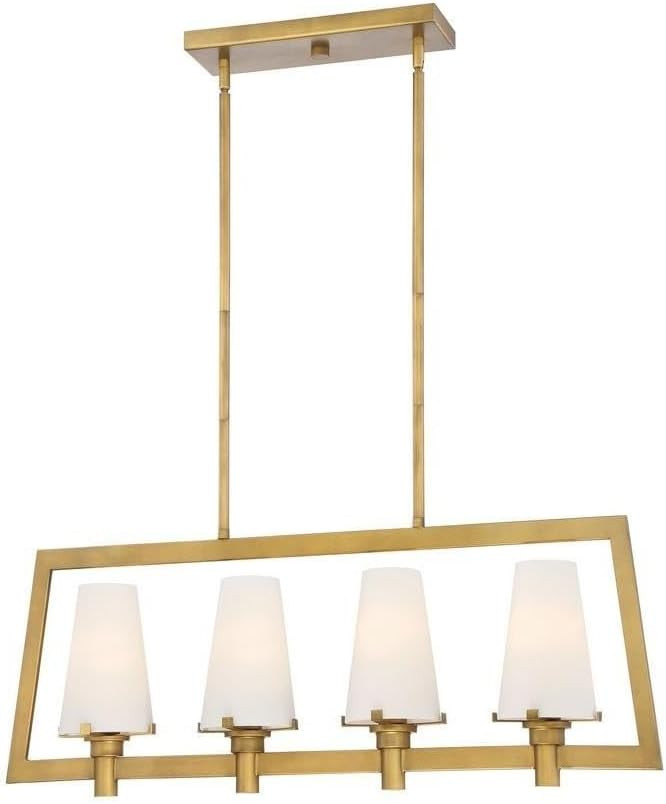 Designers Fountain Hyde Park 4-Light Island Pendant, Vintage Gold, 87938-VTG | Amazon (US)