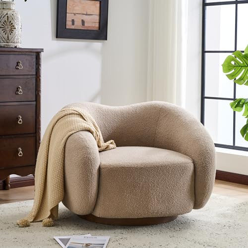 Christopher Knight Home Beckie Boucle Upholstered 360\u00b0 Swivel Accent Chair, Living Room Barr... | Amazon (US)