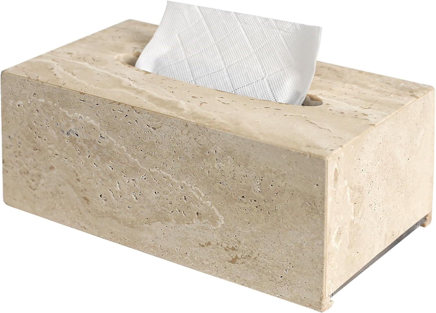 Italian Travertine Tissue Box Cover, Rectangular, Natural Stone | Amazon (US)