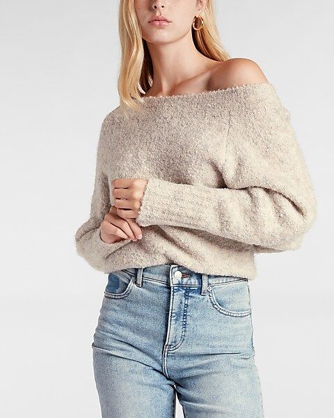 Boucle Off The Shoulder Sweater | Express