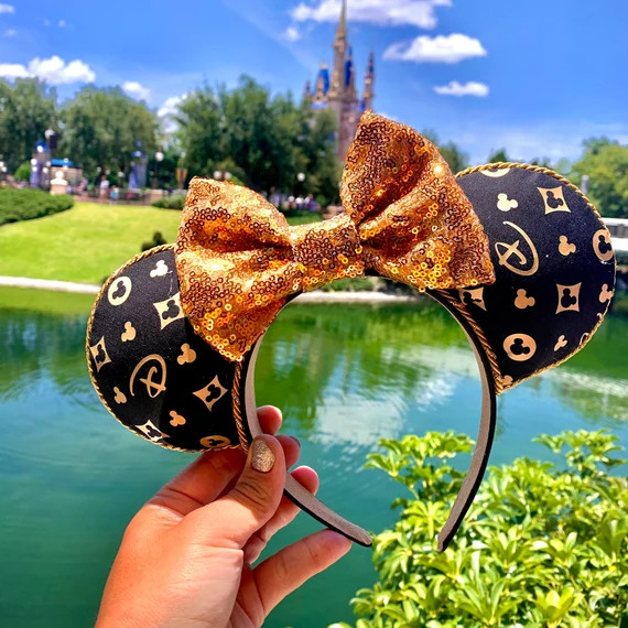 Black Designer ears / Gold ears/ Designer Minnie Ears / Minnie ears | Etsy (US)