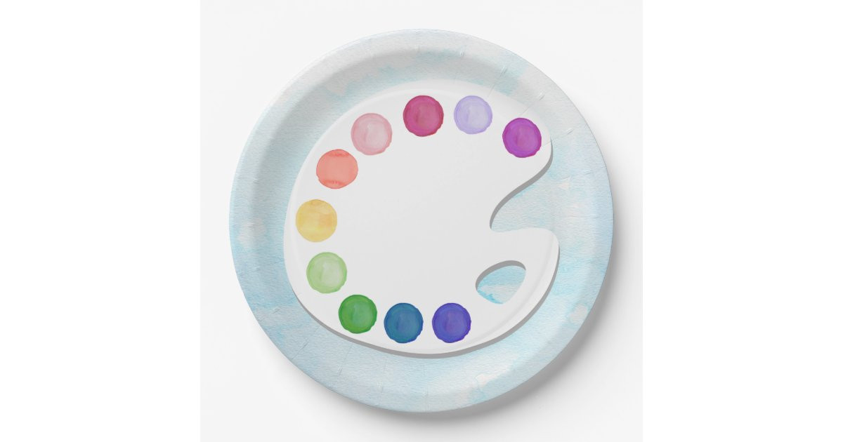 Paint Palette Art Party Plate | Zazzle | Zazzle