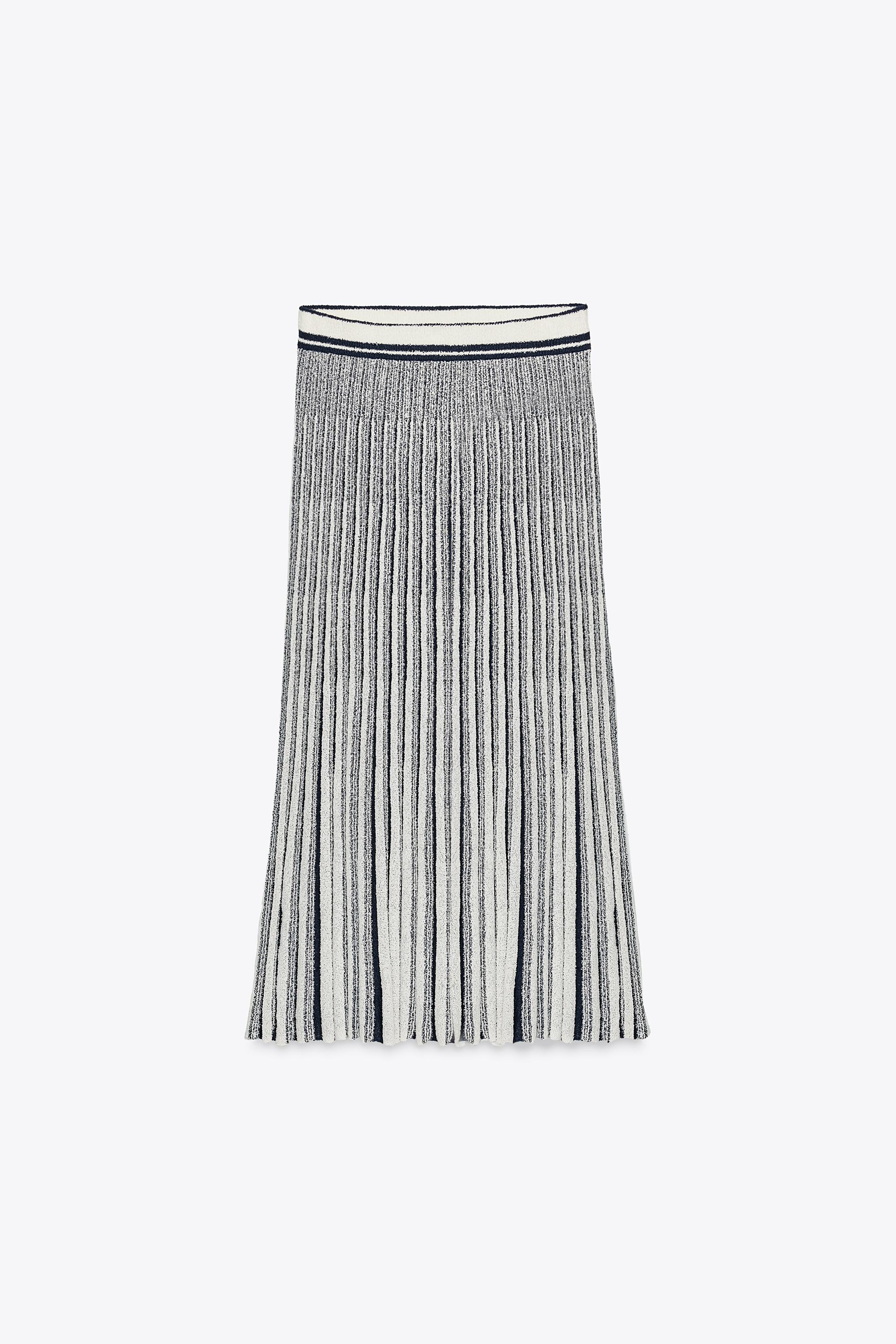 STRIPED CUT-OUT KNIT SKIRT | Zara UK