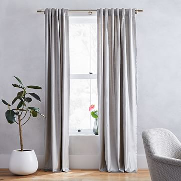 Luster Velvet Curtain - Platinum | West Elm (US)