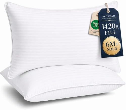 Beckham Hotel Collection Bed Pillows King Size Set of 2 | Down Alternative Pillow for Back, Stoma... | Amazon (US)