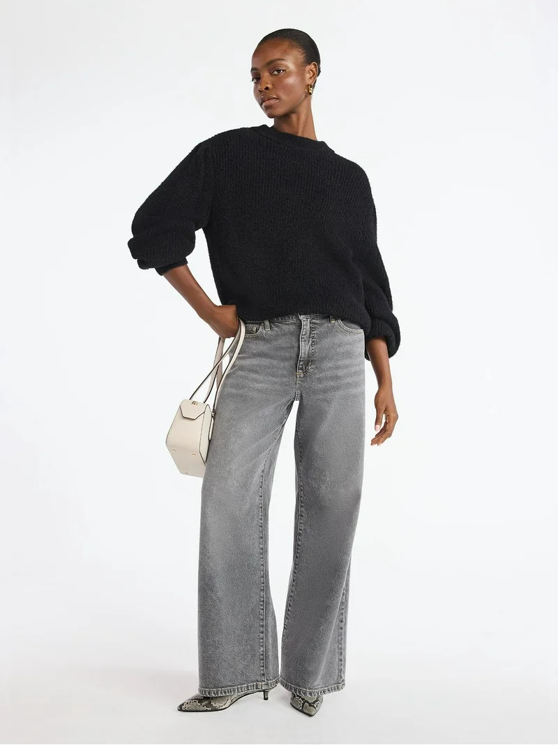 Scoop Women's and Women's Plus Oversized Sweater, Lightweight, Sizes XS-4X | Walmart (US)