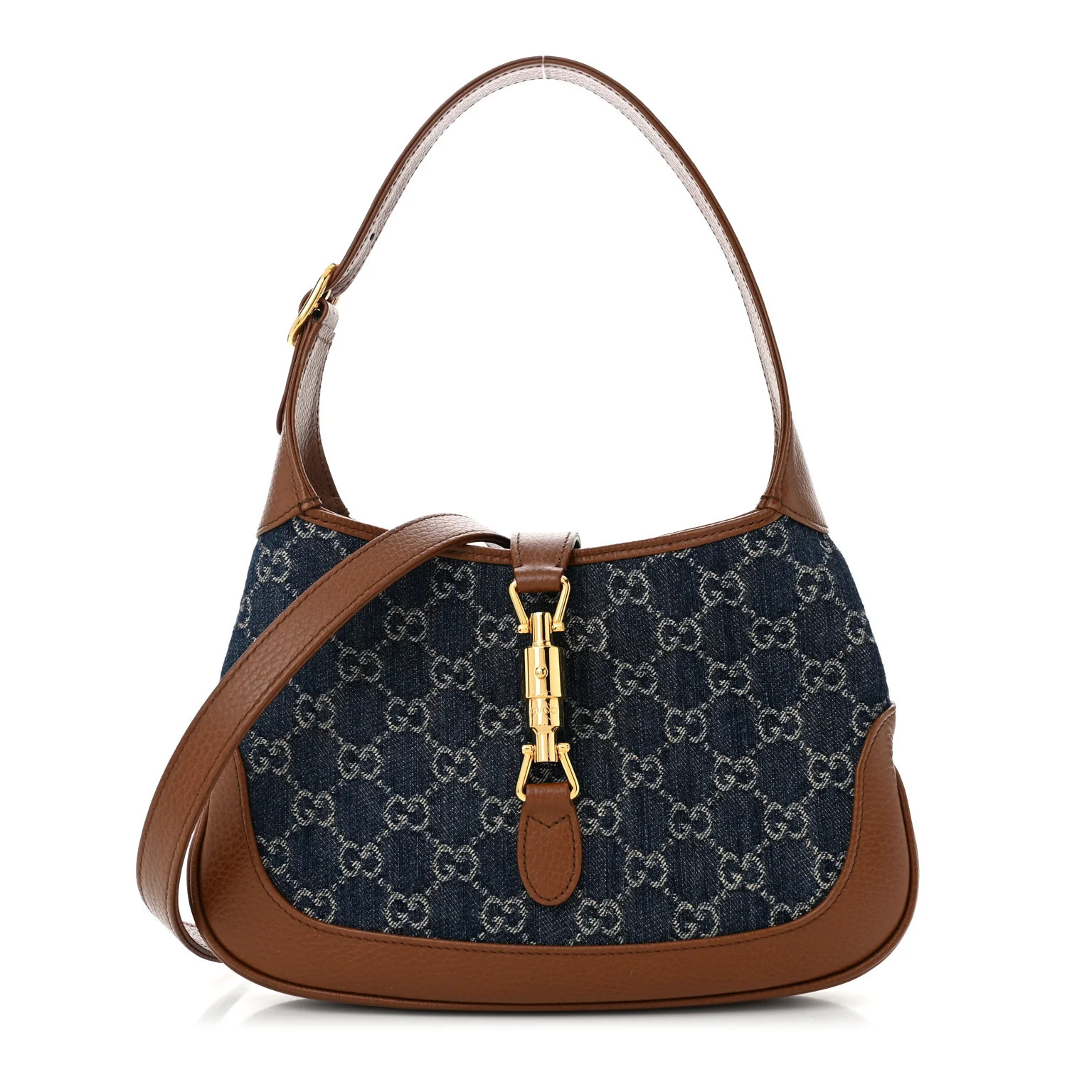 New Denim GG Monogram Calfskin Small Jackie 1961 Hobo Blue Tea Cuir | FASHIONPHILE (US)