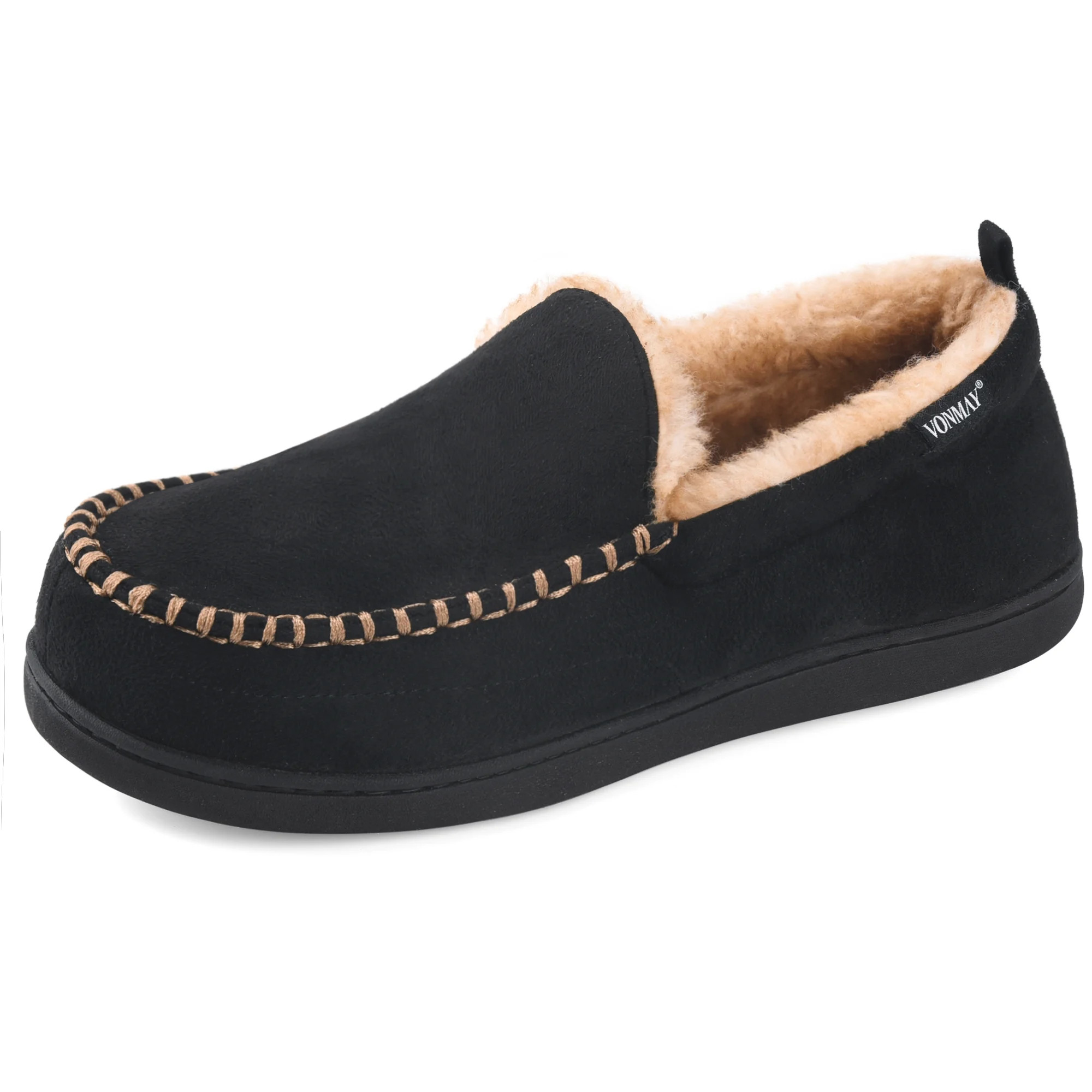 VONMAY Men's Moccasin Slippers Fuzzy House Shoes Memory Foam Indoor Outdoor - Walmart.com | Walmart (US)