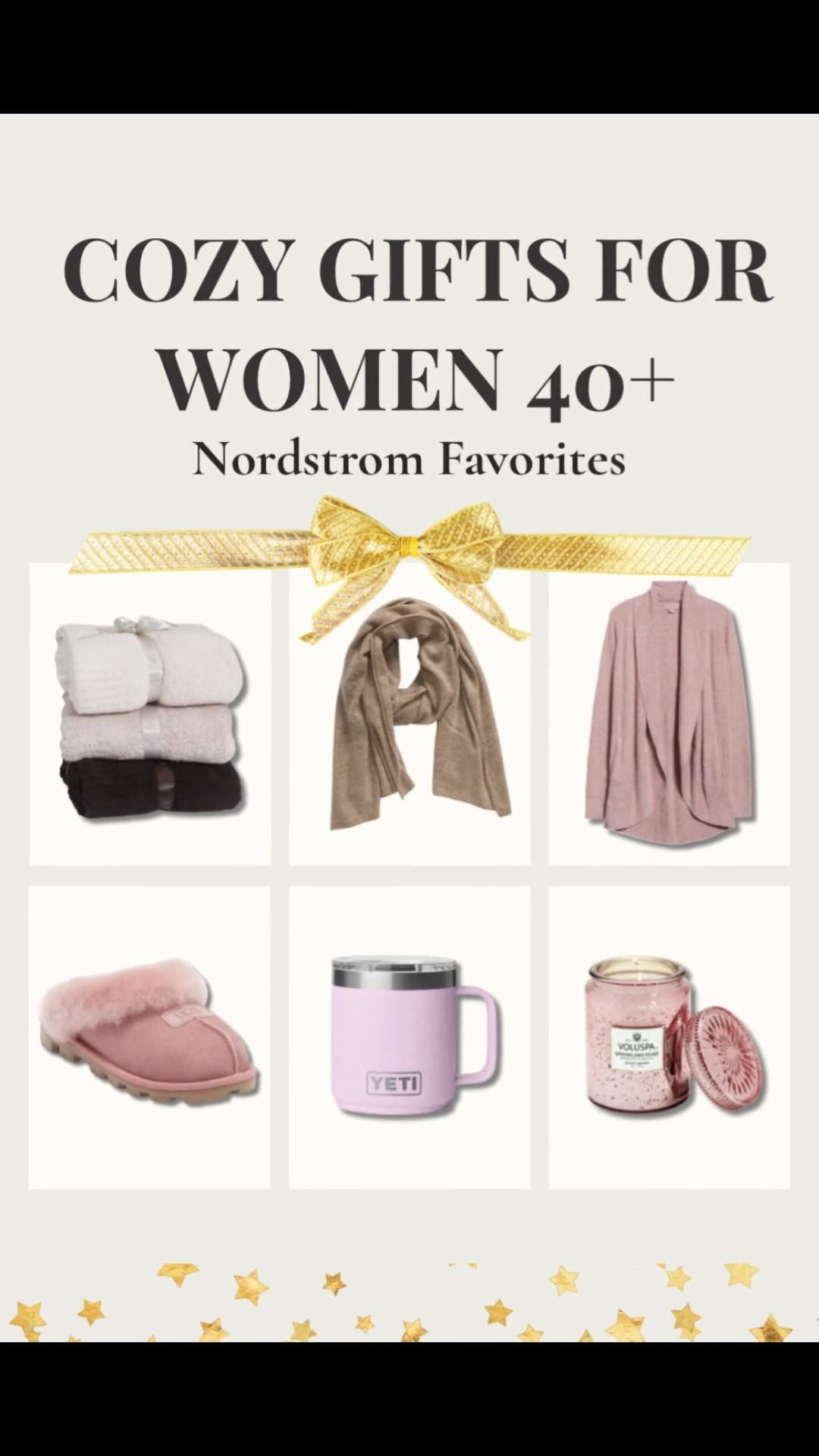 🎁 Nordstrom Cozy Gifts 

Coziest holiday finds from Nordstrom ✨

Perfect gifts for women 30s–50s who love classic, comfy, elevated style.

Sharing my favorite soft + neutral winter staples: 
the viral Barefoot Dreams blanket, UGG slippers, cashmere scarf, cozy cardigan, and the prettiest candle + mug combo for those slow mornings.

These are the “you can’t go wrong” gifts — useful, timeless, luxe-feeling without the stress. Great for moms, sisters, friends, teachers, or yourself ❤️

Shop cozy gifts for her · Nordstrom favorites · holiday gift ideas 2025 · winter essentials · gifts under $100 · soft neutrals · gift ideas for midlife women · classic style picks · warm + cozy home #ltkmomlife #ltksalealert #ltkfindsunder100 #ltkfindsunder50 / Yeti /Barefoot Dreams / Voluspa / Nordstrom finds / Ugg Coquette slipper #ltkselfcare

#LTKGiftGuide #LTKHoliday #LTKCyberWeek

#LTKCyberWeek #LTKGiftGuide #LTKHoliday