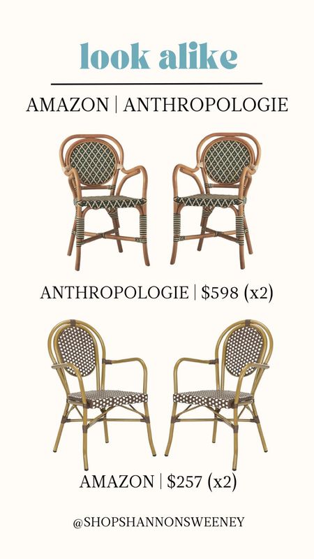 Look Alikes| Anthropologie bistro chairs on Amazon ✨

#LTKhome #LTKU #LTKstyletip