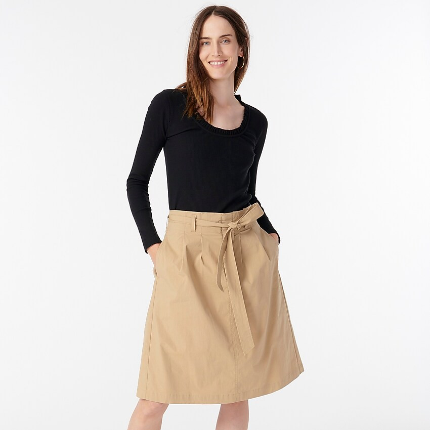 Ribbed ruffleneck T-shirt | J. Crew US