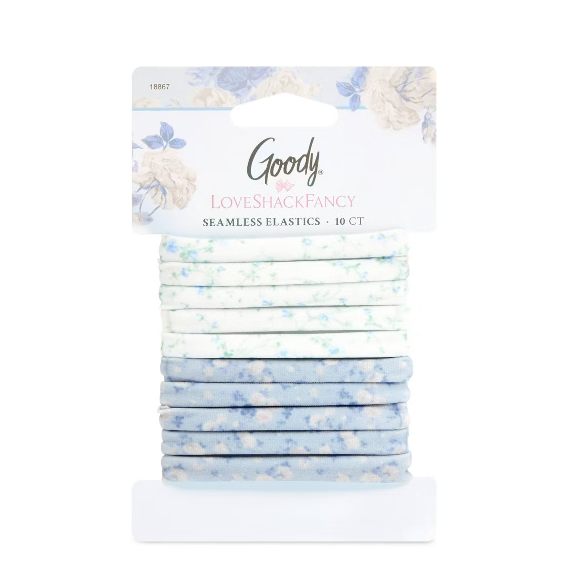 Goody x LoveShackFancy Seamless Elastics - Everblooming Rosettes and English Ivy - 10ct - Blue | Target