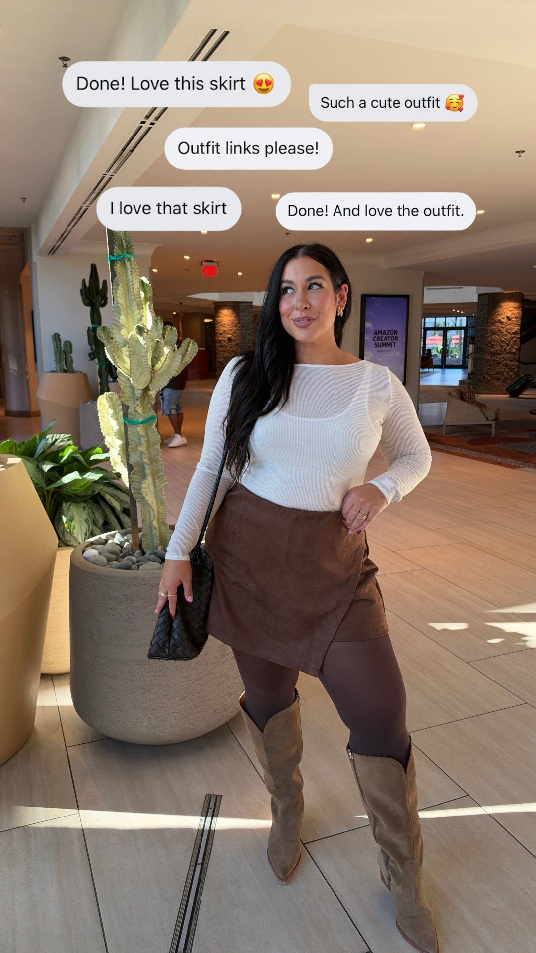 This fall outfit is everything! The skirt is super flattering and soft belly approved. Wearing a L on top and an XL on the bottom. Midsize, midsize fashion, fall, fall fashion 

 #LTKootd #LTKSeasonal #LTKMidsize