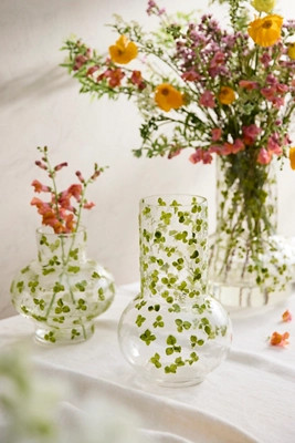 Pressed Floral Fluted Vase | Anthropologie (US)