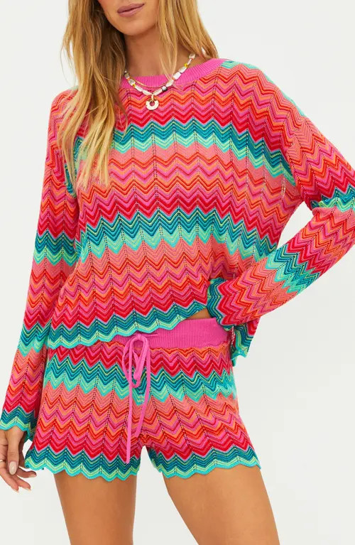 Beach Riot Beach Cover-Up Sweater in Passion at Nordstrom, Size Large | Nordstrom