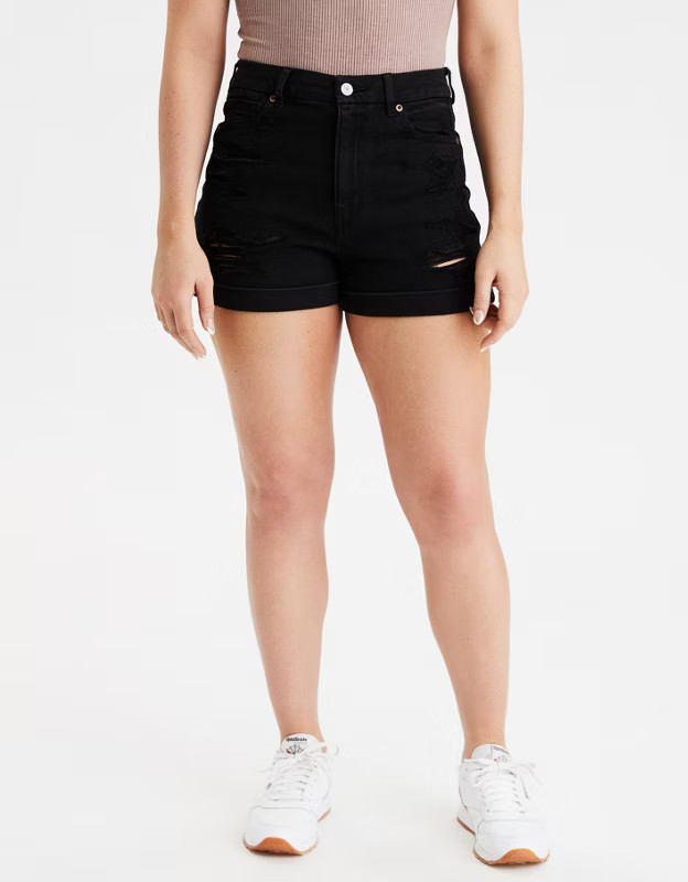 AE Stretch Curvy Denim Mom Short | American Eagle Outfitters (US & CA)