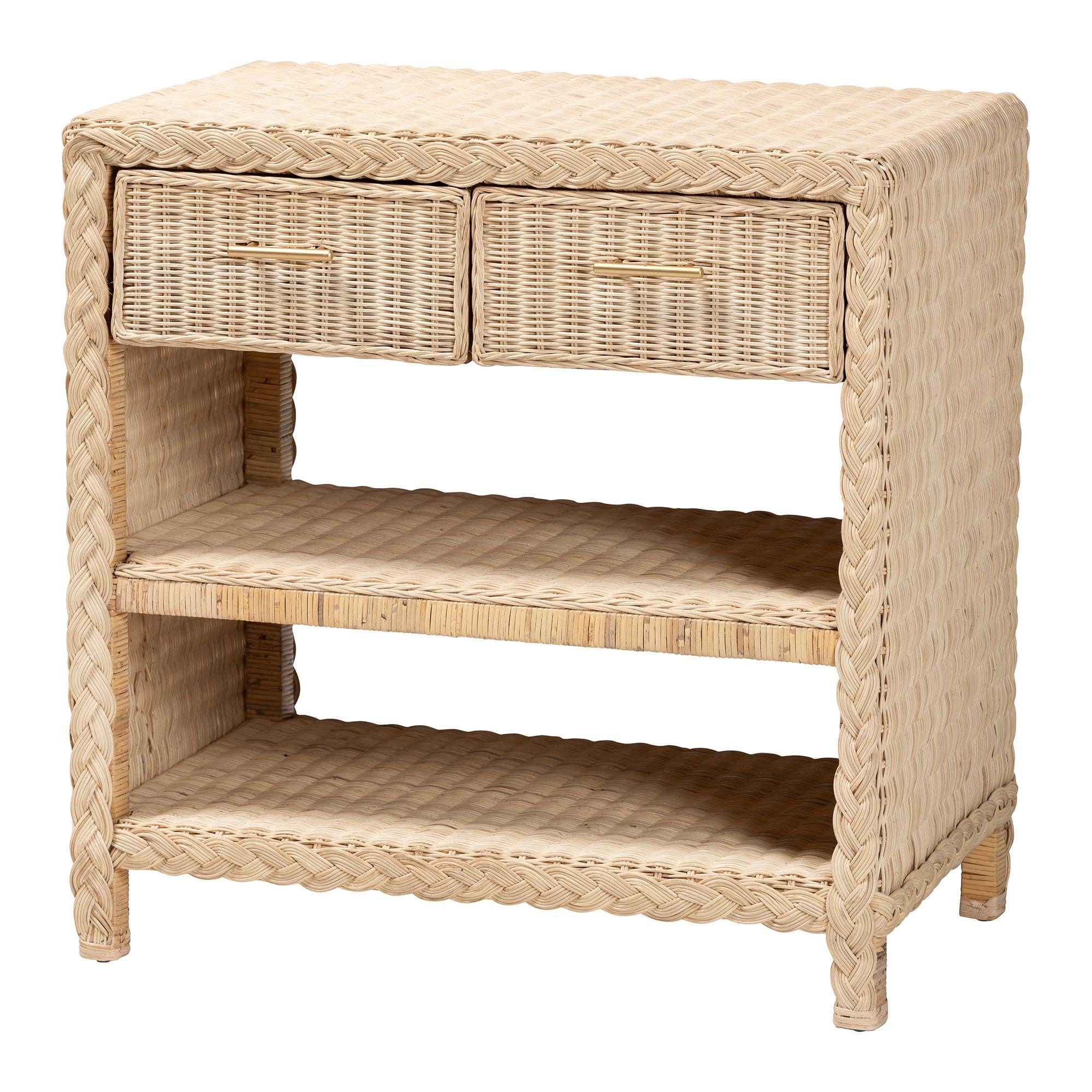 Bali & pari Lanica Japandi Sun Bleached Rattan 2-Drawer Console Table | Amazon (US)