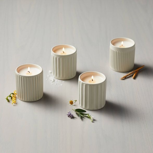 4pk Multi-Scent Fluted Ceramic Candle Set - Hearth & Hand™ with Magnolia | Target