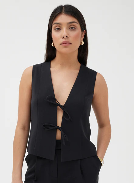 Black Tie Front Waistcoat – Delilah | 4th & Reckless