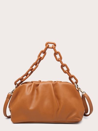 EMERY ROSE Ruched Chain Shoulder Bag | SHEIN