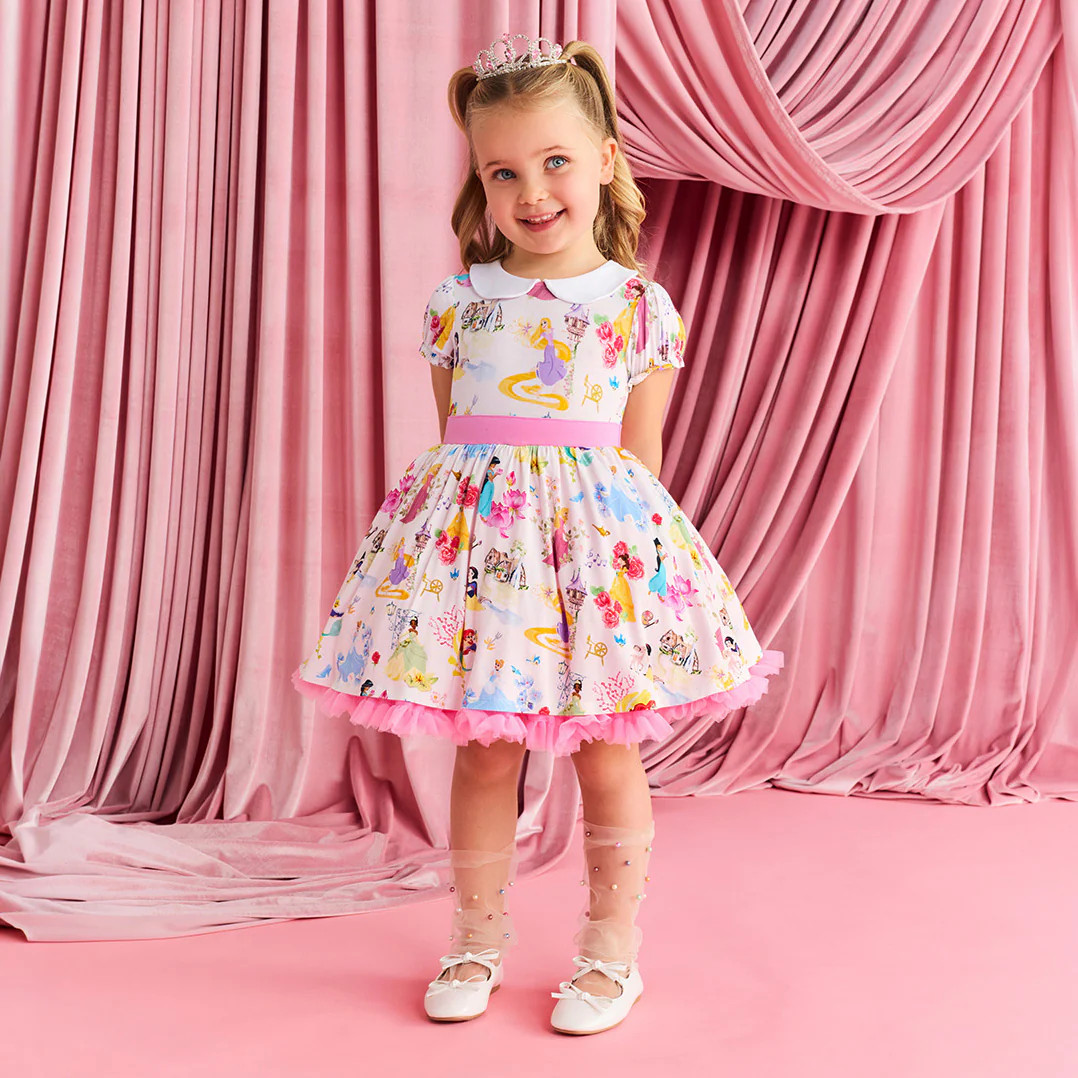 Fairytale Yellow Puff Sleeve Disney Princess Ball Petticoat Dress | Posh Peanut® | Posh Peanut
