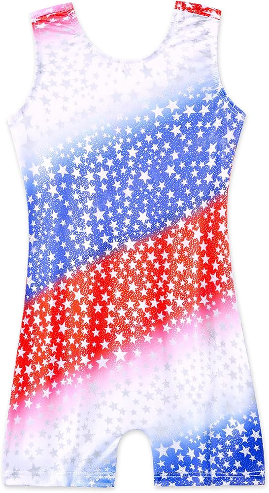 Domusgo Gymnastics Leotards for Girls Sparkly One-Piece Pro Kids Unitard Biketards with Shorts | Amazon (US)