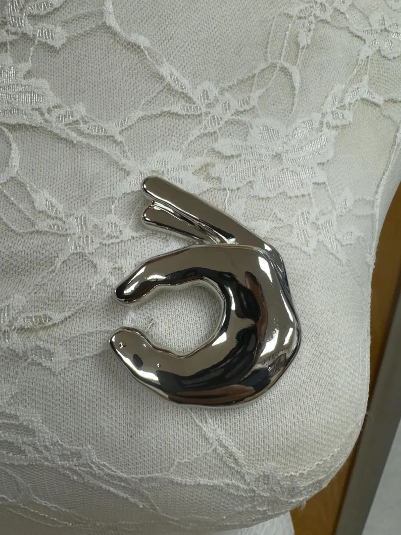 Ok Brooch, Pin, Brooch, Fashion Brooch, Metallic Brooch - Etsy | Etsy (Global)