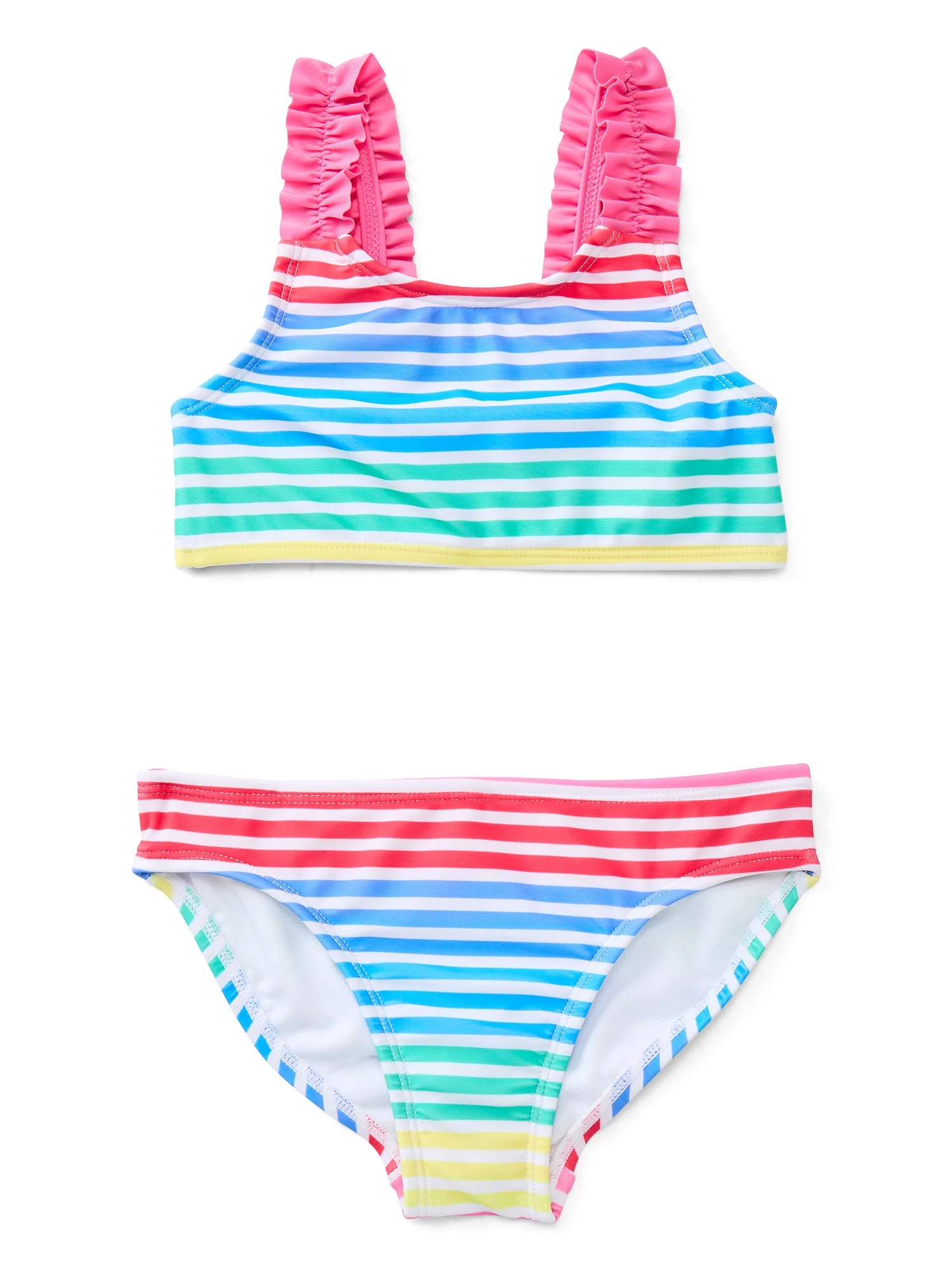 Wonder Nation Girls Everyday Bikini Swim Set with UPF 50+, 2-Piece, Sizes 4-18 | Walmart (US)