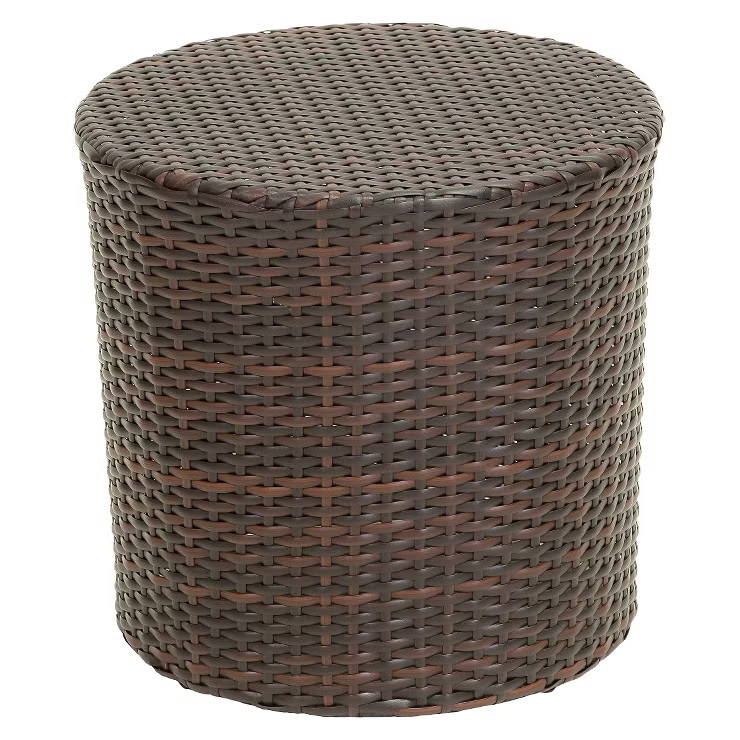 Keaton Wicker Barrel Side Table - Brown- Christopher Knight Home | Target