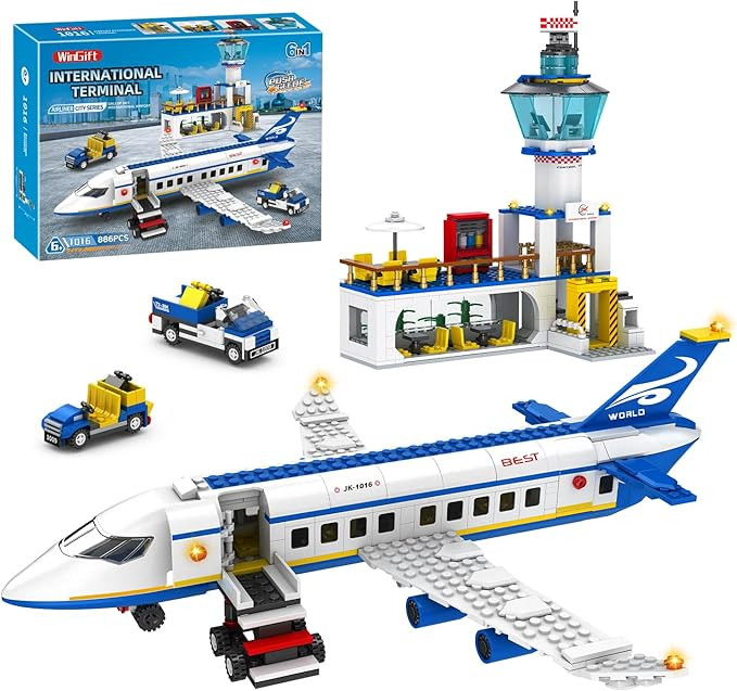 886 Pcs City Airport Passenger Terminal Building Set, 6 IN 1 Airplane Building Blocks Toy, STEM A... | Amazon (US)