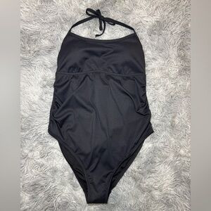 NWT Ingrid + Isabel Maternity Scoop Tie Neck One Piece Swimsuit - Black Large | Poshmark