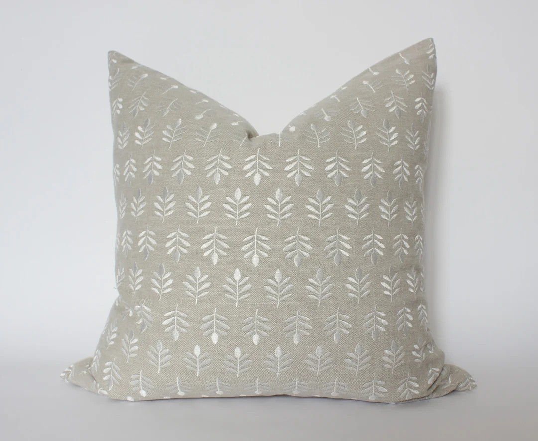 Neutral Floral Pillow Cover, Ivory Throw Pillow, Cream and White Pillow Cover, Neutral Couch Pill... | Etsy (US)