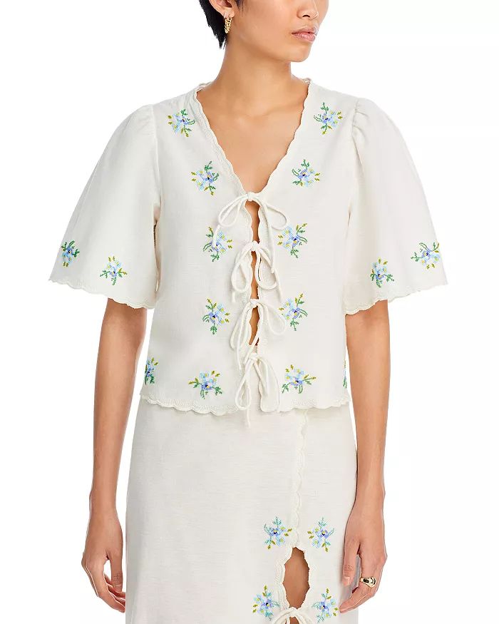 New York Tania Beaded Cotton Top | Bloomingdale's (US)