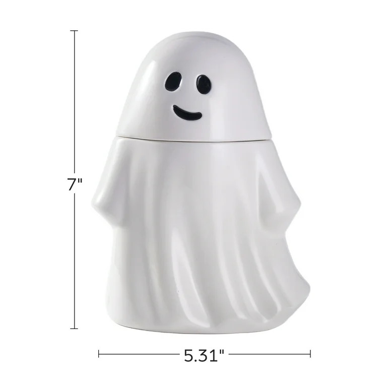 Way to Celebrate Halloween Earthenware Ghost Treat Jar | Walmart (US)