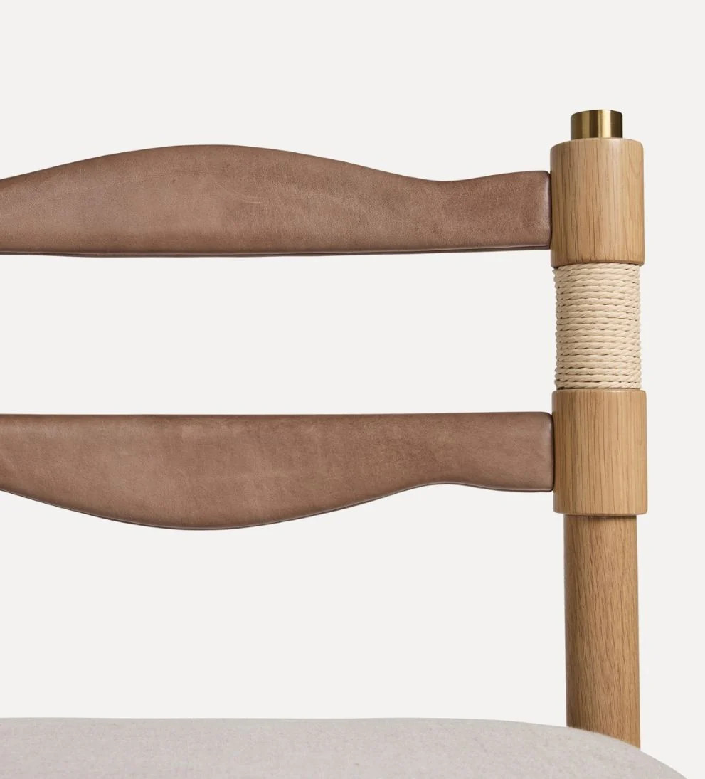 Palermo White Oak and Leather Counter Stool | Le Maé