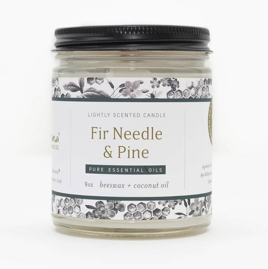 Fontana Candle Co - Fir Needle & Pine Candle - 9oz | Lightly Scented Candle | Made from Beeswax a... | Amazon (US)