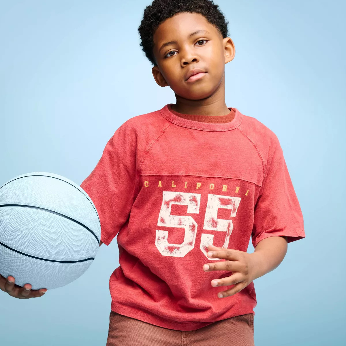 Boys' Short Sleeve 100% Cotton Seamed Oversized Slub Fit Graphic T-Shirt - Cat & Jack\u2122 Red M | Target