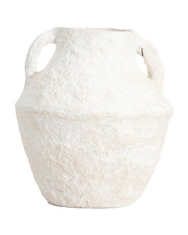 14in textured decoartive vase with handles | TJ Maxx