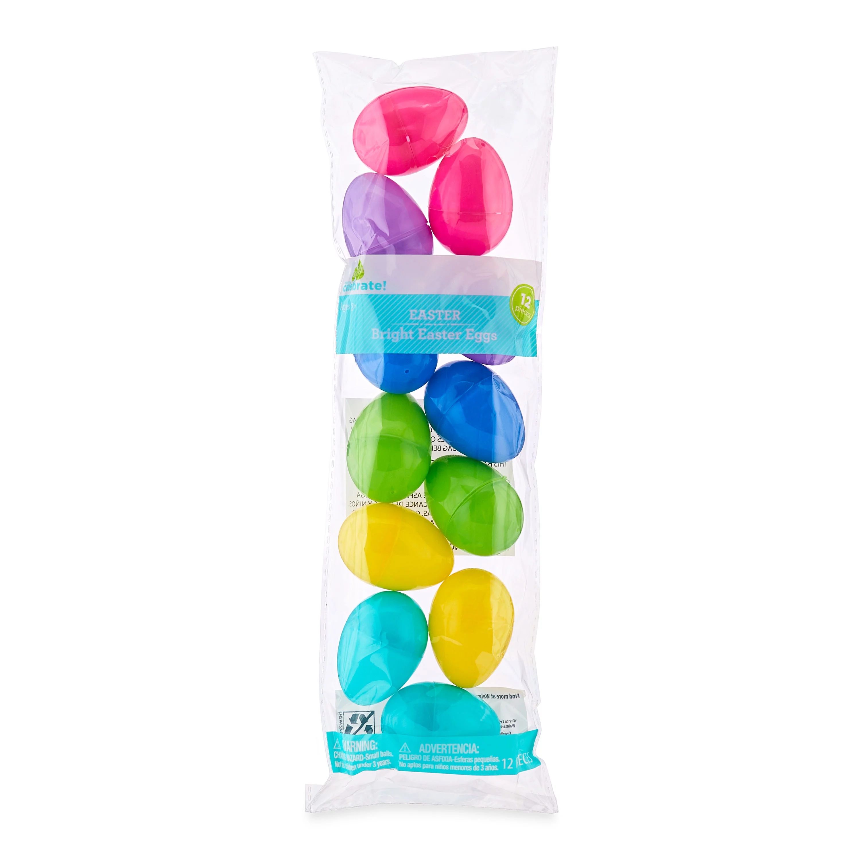 Way To Celebrate Easter 40 MM Bright Plastic Easter Eggs, 12 Count | Walmart (US)