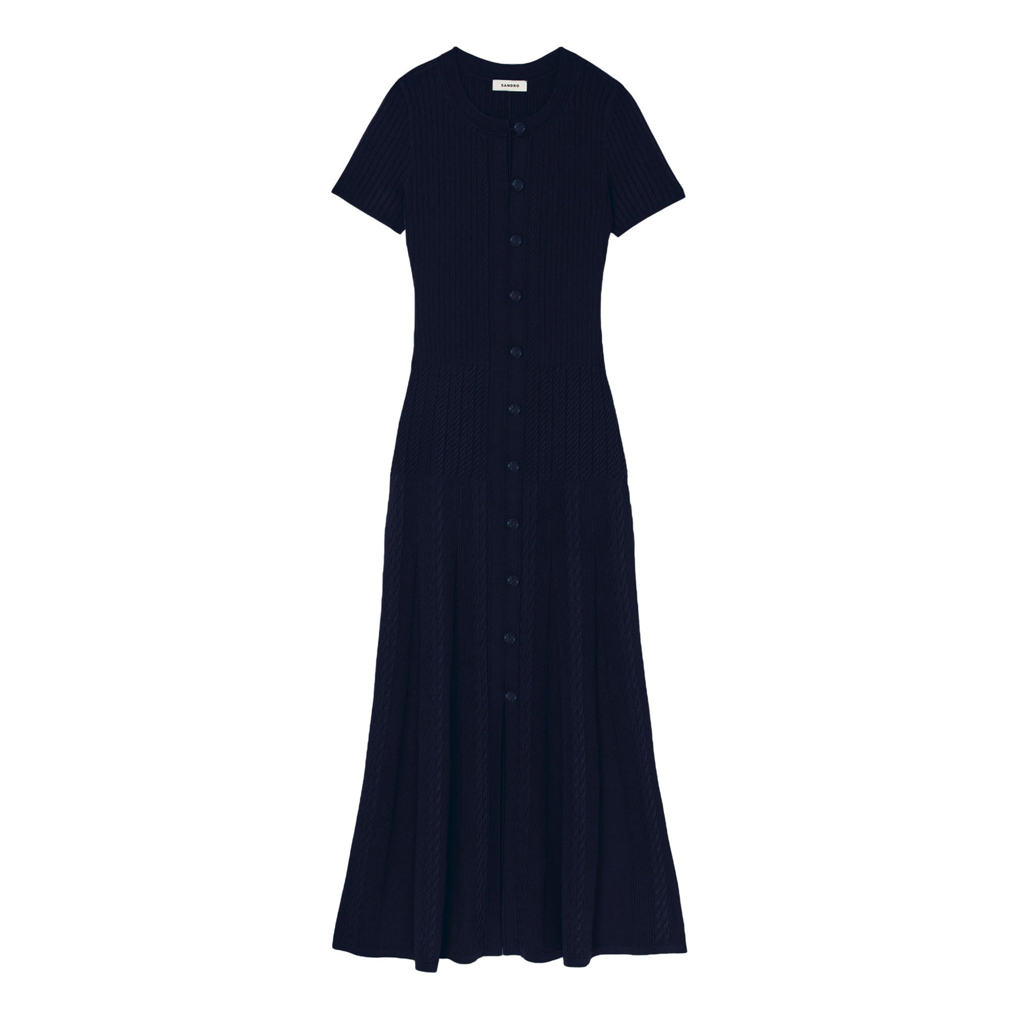 SANDRO Flared Knitted Dress - Blue | Brown Thomas (IE)
