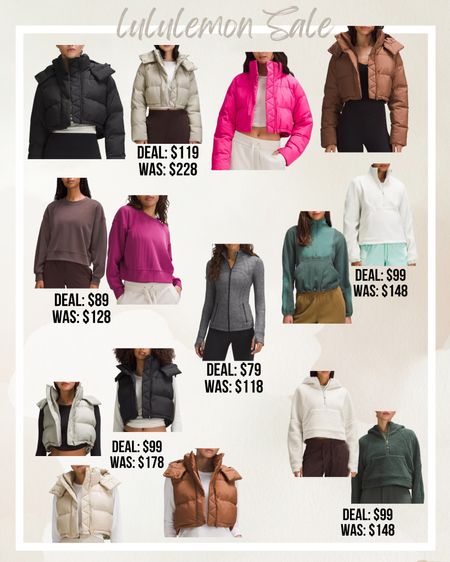 Lululemon sale! Jackets - sweatshirts - puffer vest - gifts for her 

#LTKGiftGuide #LTKCyberWeek #LTKsalealert
