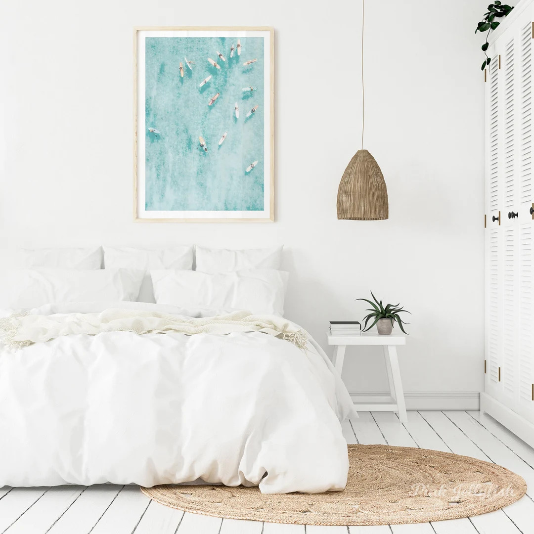 Aerial Surfers Beach Print, Surfing Printable Wall Art, Beach House Wall Art, Coastal Wall Art - ... | Etsy (US)