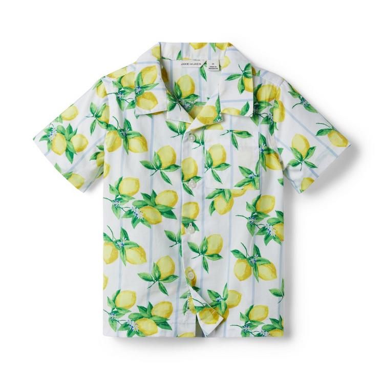 Lemon Stripe Cabana Shirt | Janie and Jack