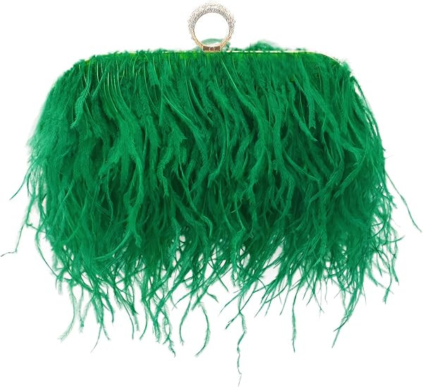 Miuco Women Feather Clutch Purse Shoulder Crossbody Bag Evening Handbags | Amazon (US)